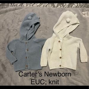Newborn Knit Cardigans/Sweaters - good for Twins